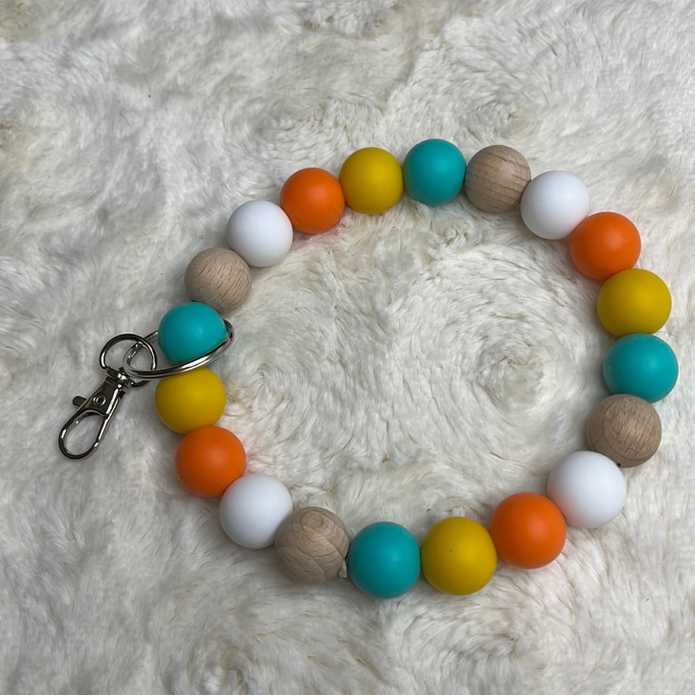 #149. Handmade Silicone bead wristlet. Made with bpa free 15mm silicone beads. - Picture 2 of 3